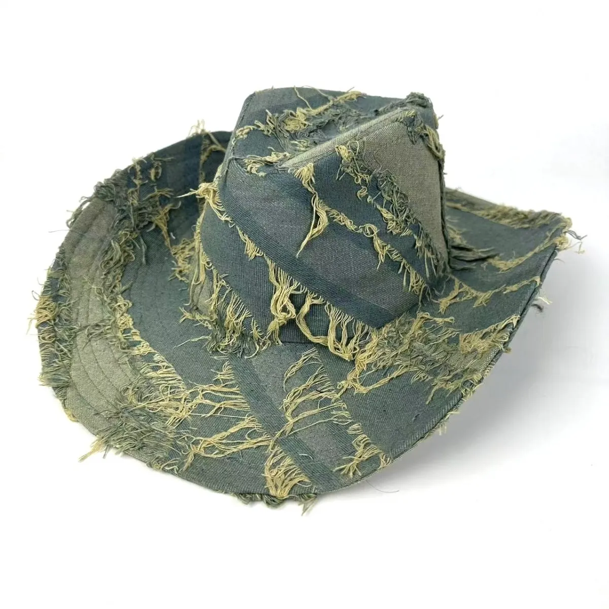 微信图片_20251208205933_1156_59 Western Cowboy Hat with Fringe - Distressed Ranch Style UV Protection Rider Hat - Image 1